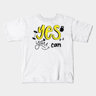 Yes You Can Motivational Workout Kids T-Shirt